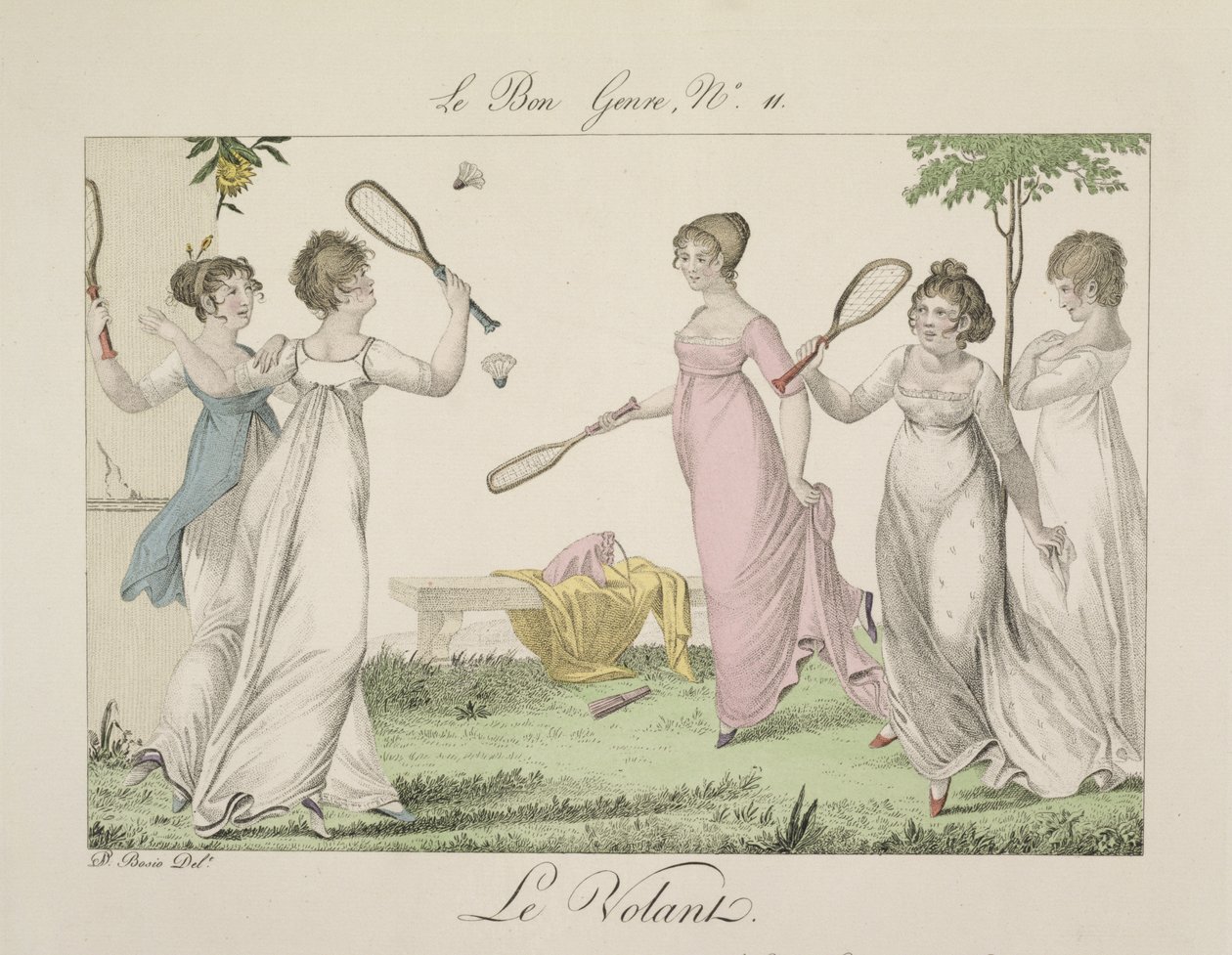 De Shuttlecock, plaat 11 uit Le Bon Genre, 1802 door French School