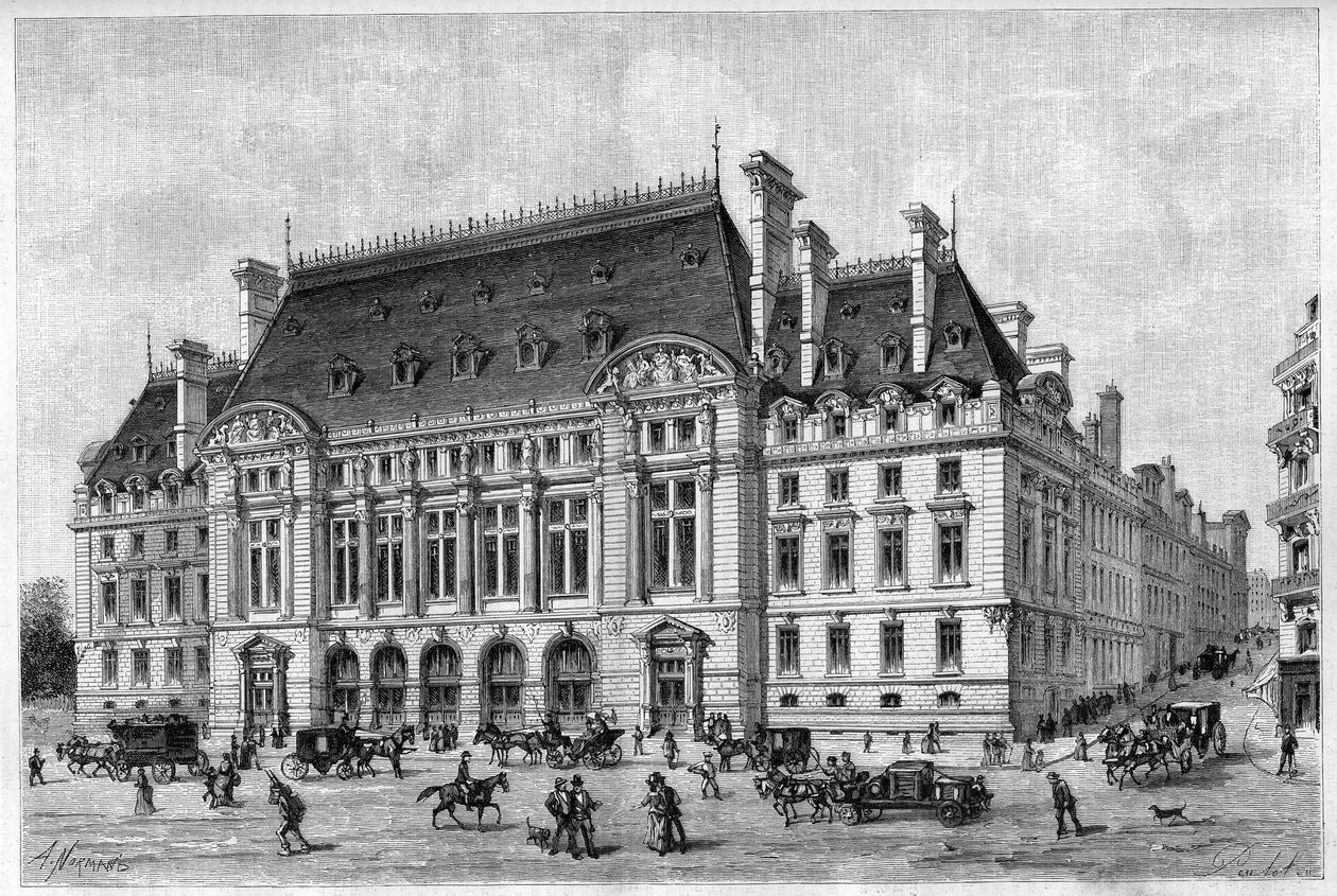 De Sorbonne werd gerenoveerd in 1887, vanaf de rue des Ecoles. door French School