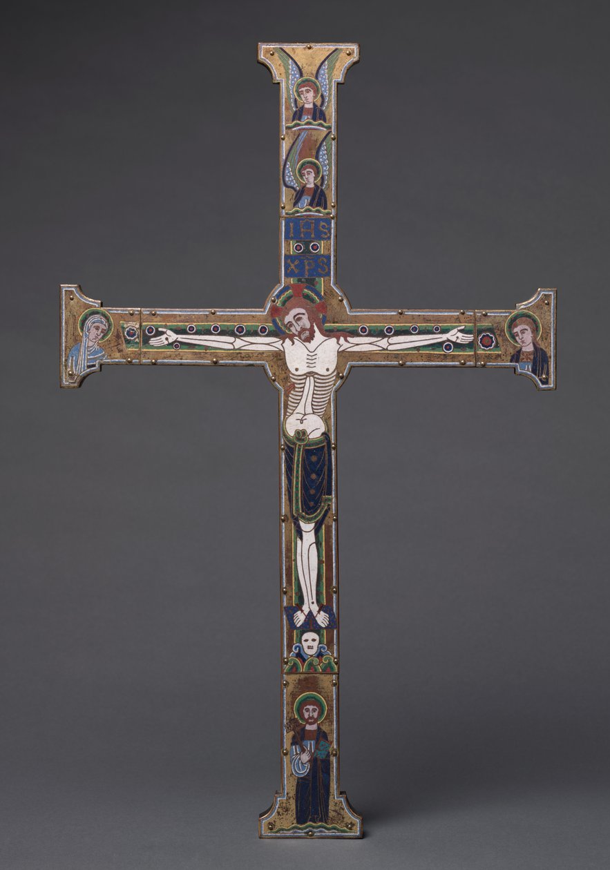 Het "Spitzer Kruis", Meester van de Koninklijke Plantagenet Werkplaats, ca. 1190 door French School