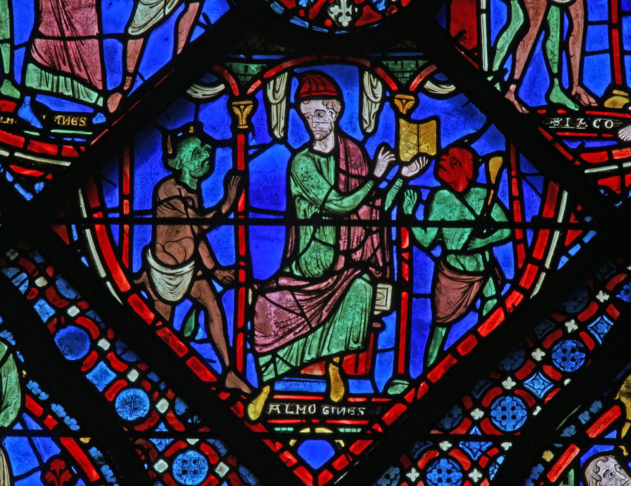 Het St. Jacobus raam: Almogines (Hermogines) roept demonen op door French School