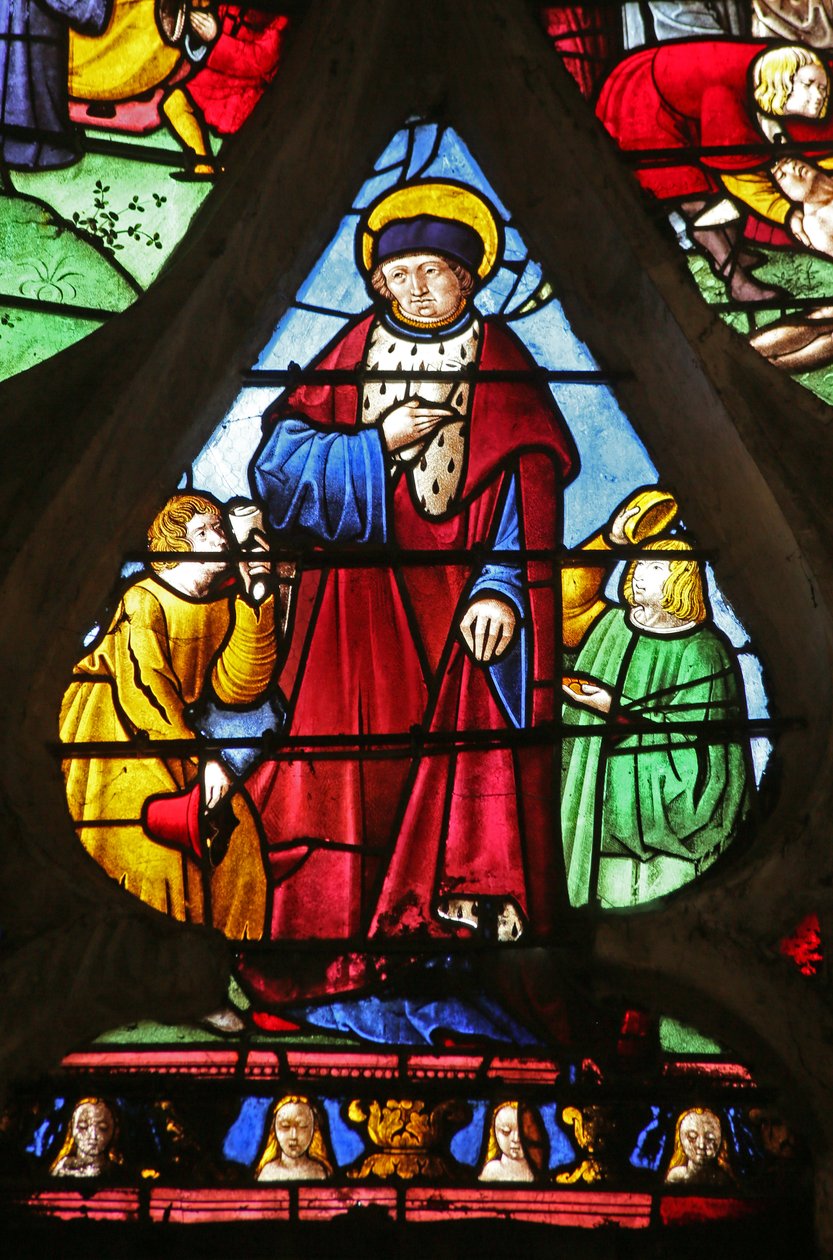 Het Sint Louis raam: Sint Louis verricht goede daden door French School