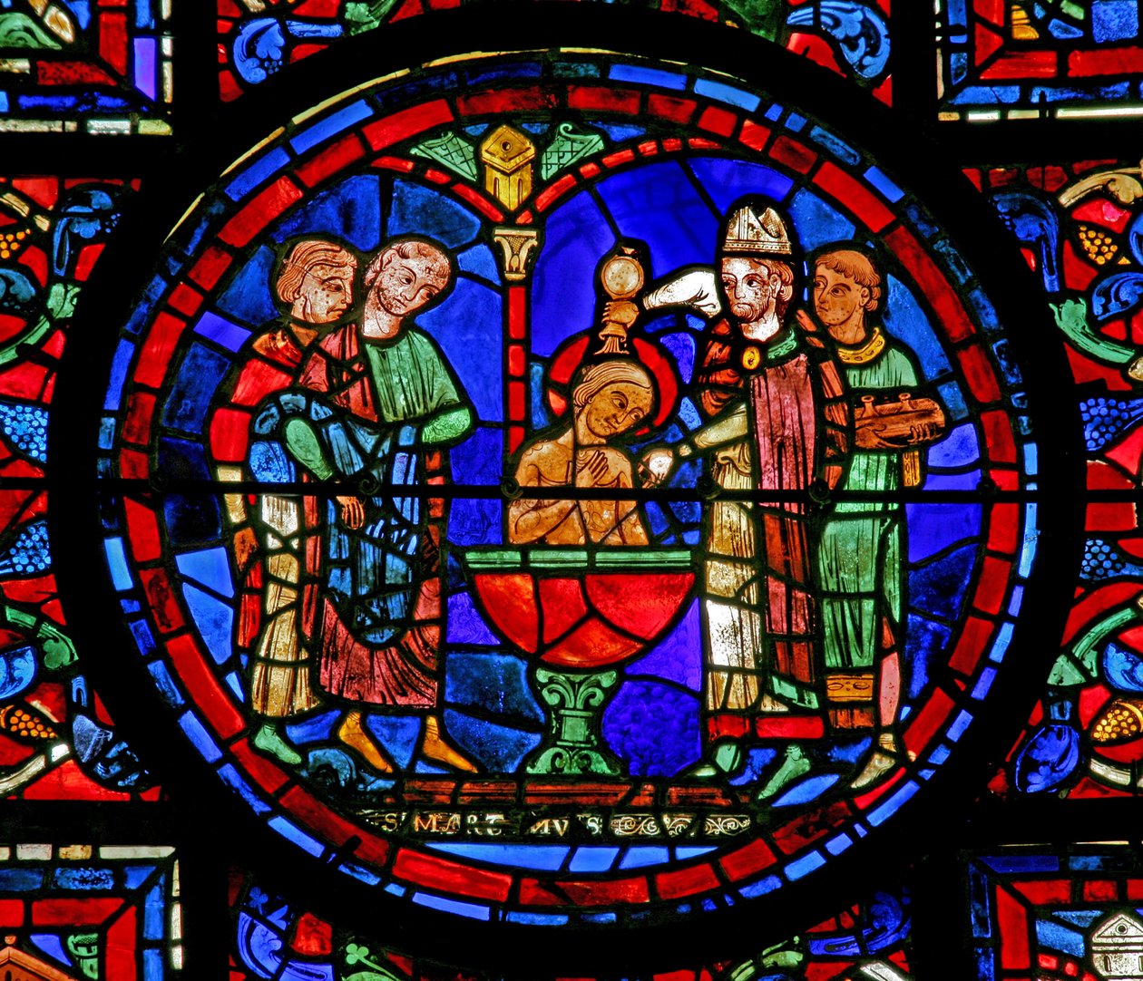 Het Sint-Maartensraam: de doop van de heilige door French School