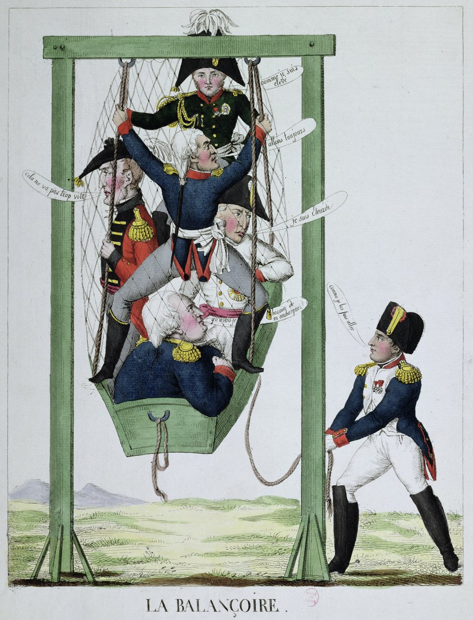De schommel, karikatuur van Napoleon (1769-1821), ca. 1814 door French School