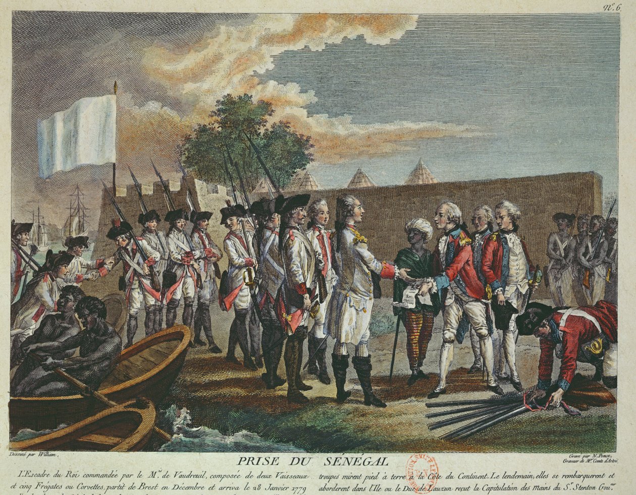 De inname van Senegal door de Fransen in 1779 tijdens de Amerikaanse Onafhankelijkheidsoorlog, 1779 door French School