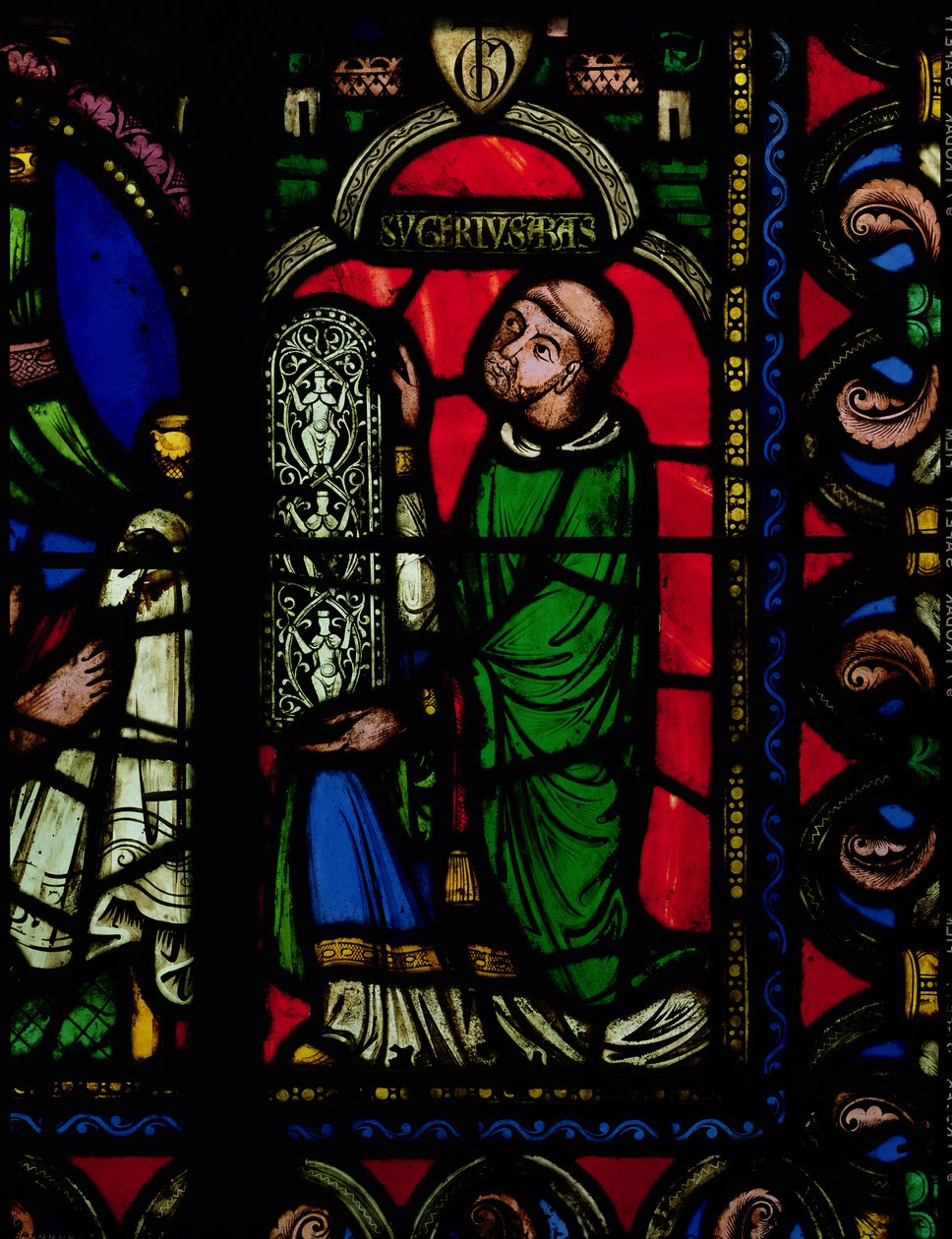 De Boom van Jesse venster, detail (Abt Suger, c.1081-1151) door French School