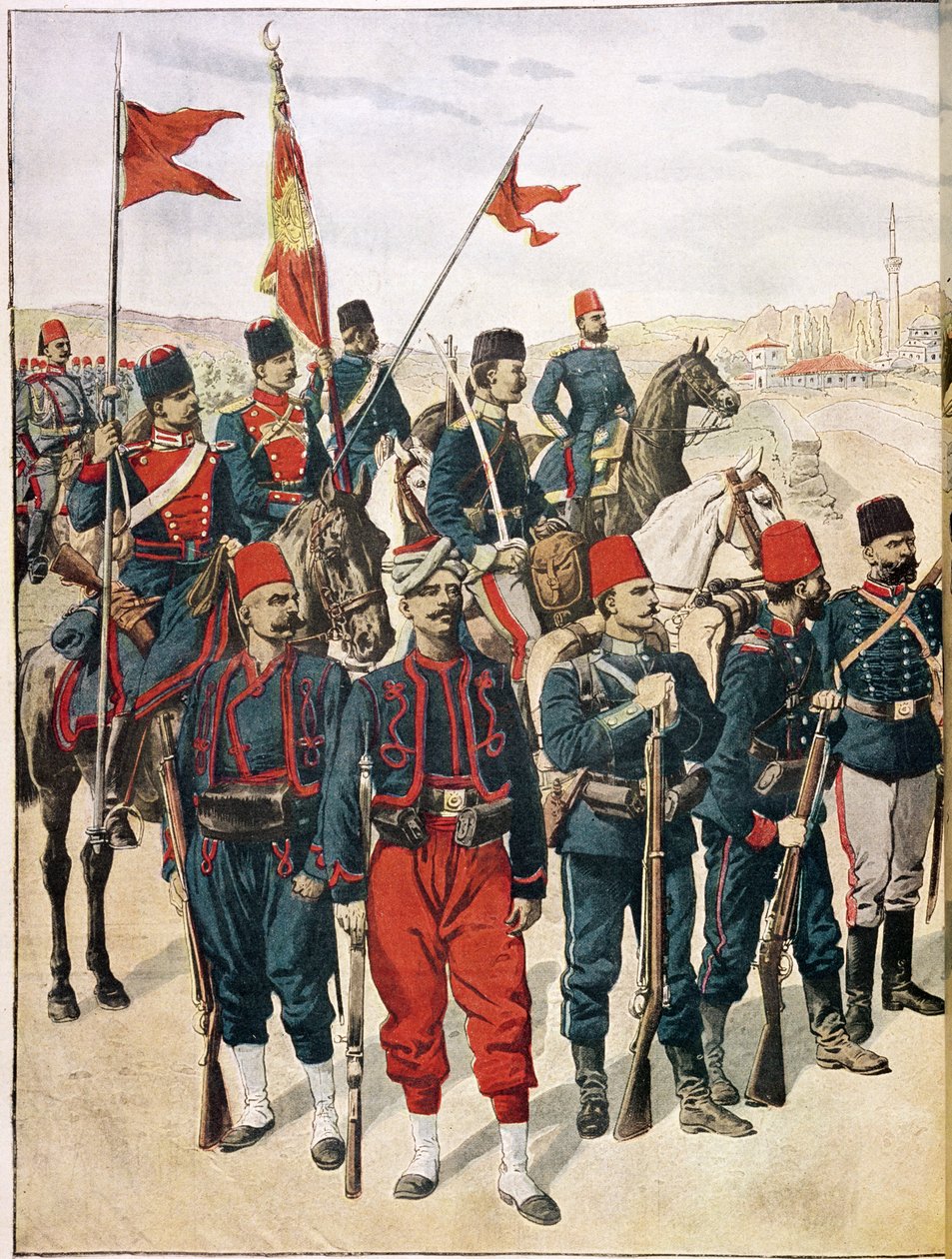 Het Turkse leger tijdens de Balkanoorlog, 1912-13 door French School