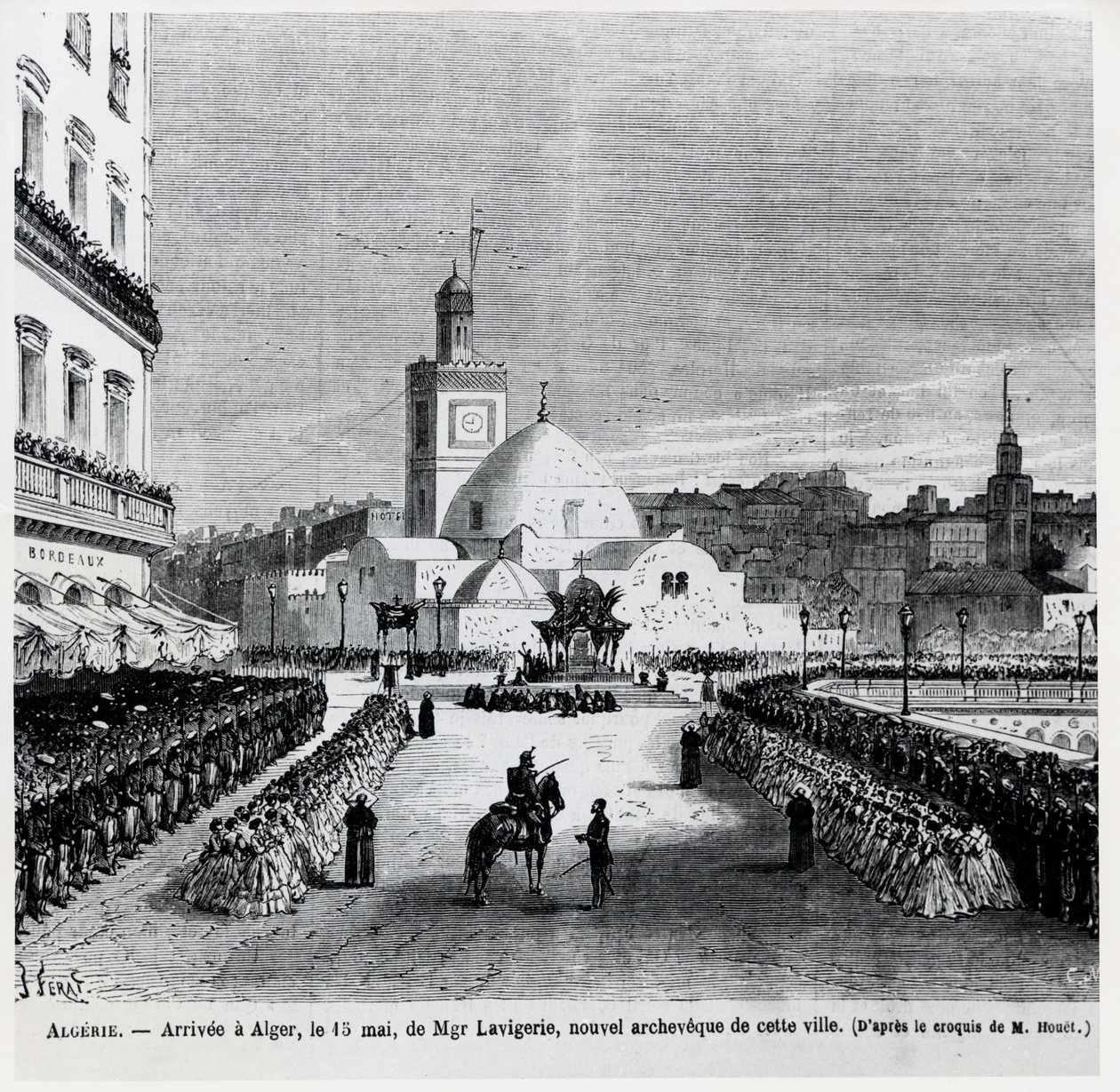 De aankomst in Algiers van Charles Lavigerie, de nieuwe aartsbisschop van de stad, 15 mei 1867 door French School