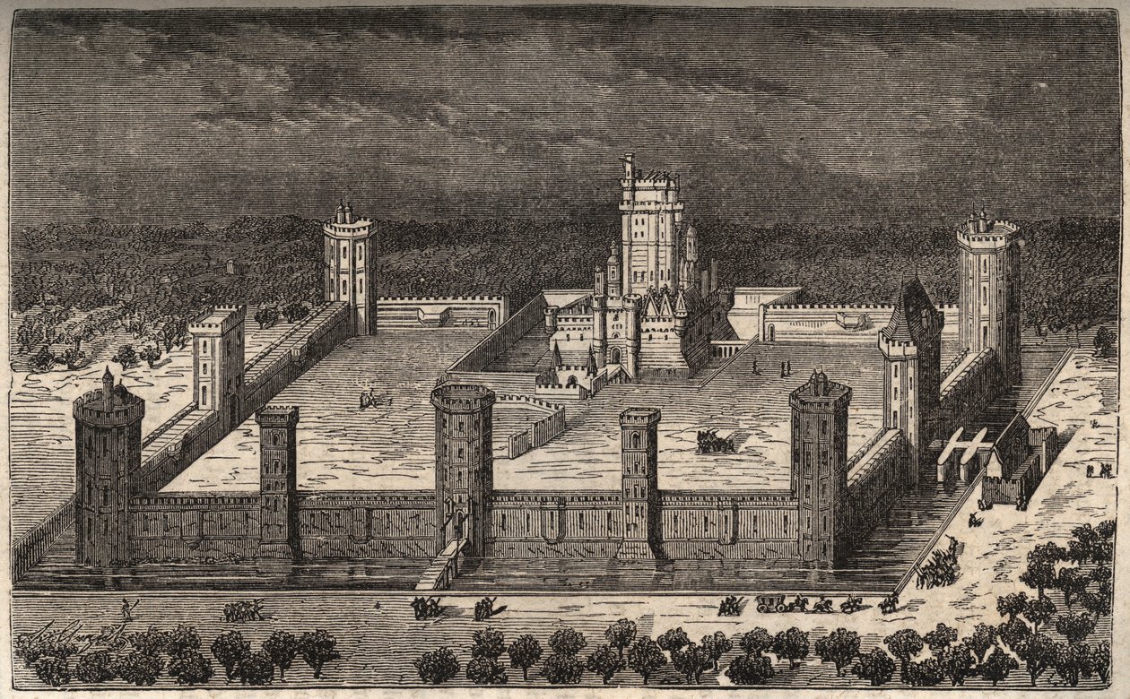 Het kasteel van Vincennes in de 17e eeuw - gravure in 