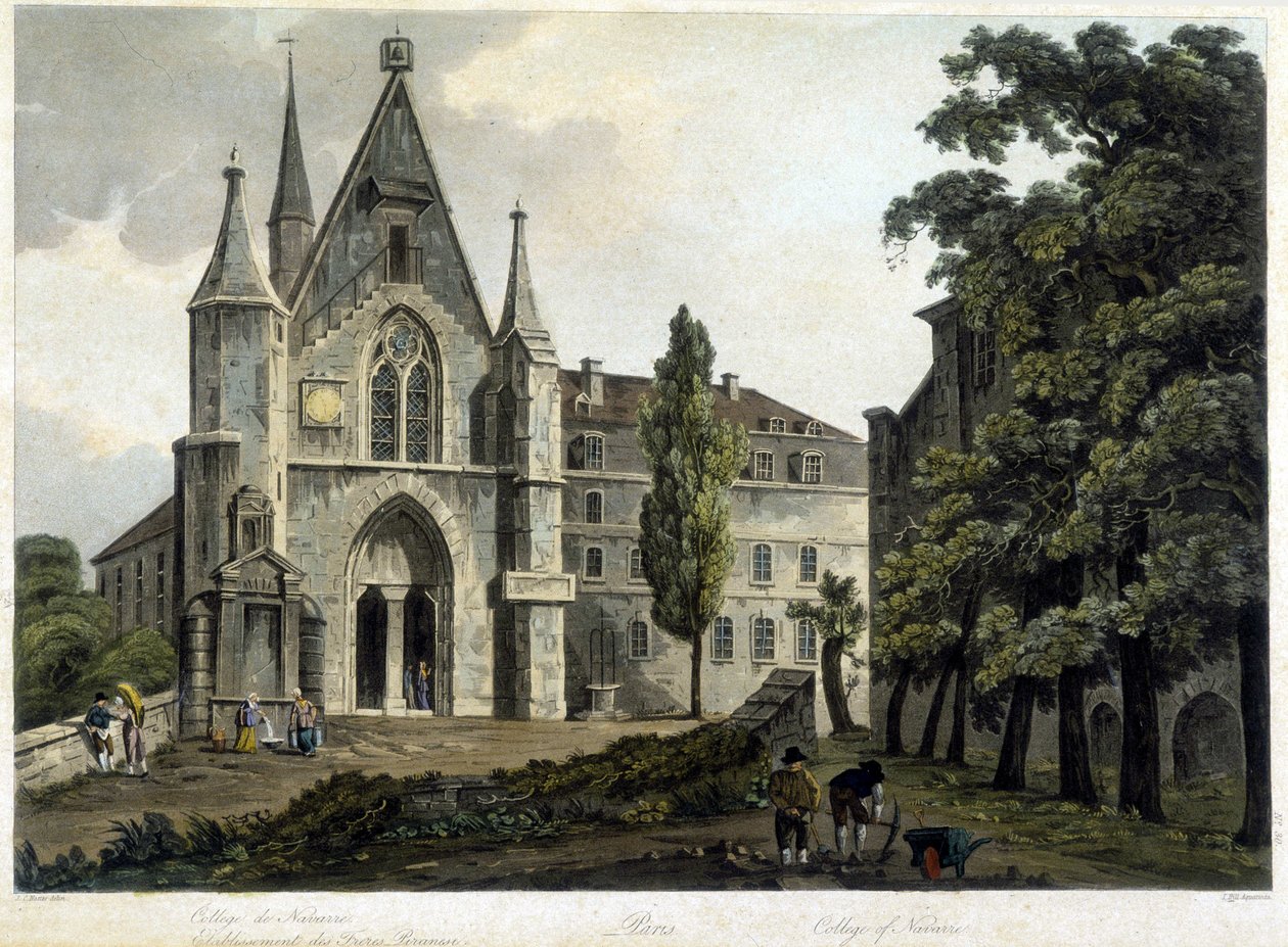 De kapel van het college van Navarra rond 1804 (Polytechnische School) door French School
