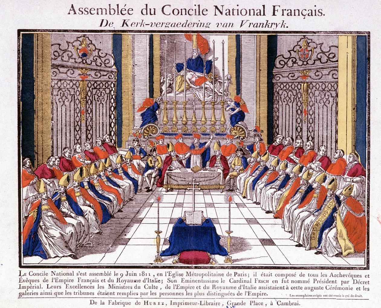 De geestelijkheid van Frankrijk en Italië ontmoetten elkaar in Parijs voor de Vergadering van de Franse Nationale Raad op 9 juni door French School