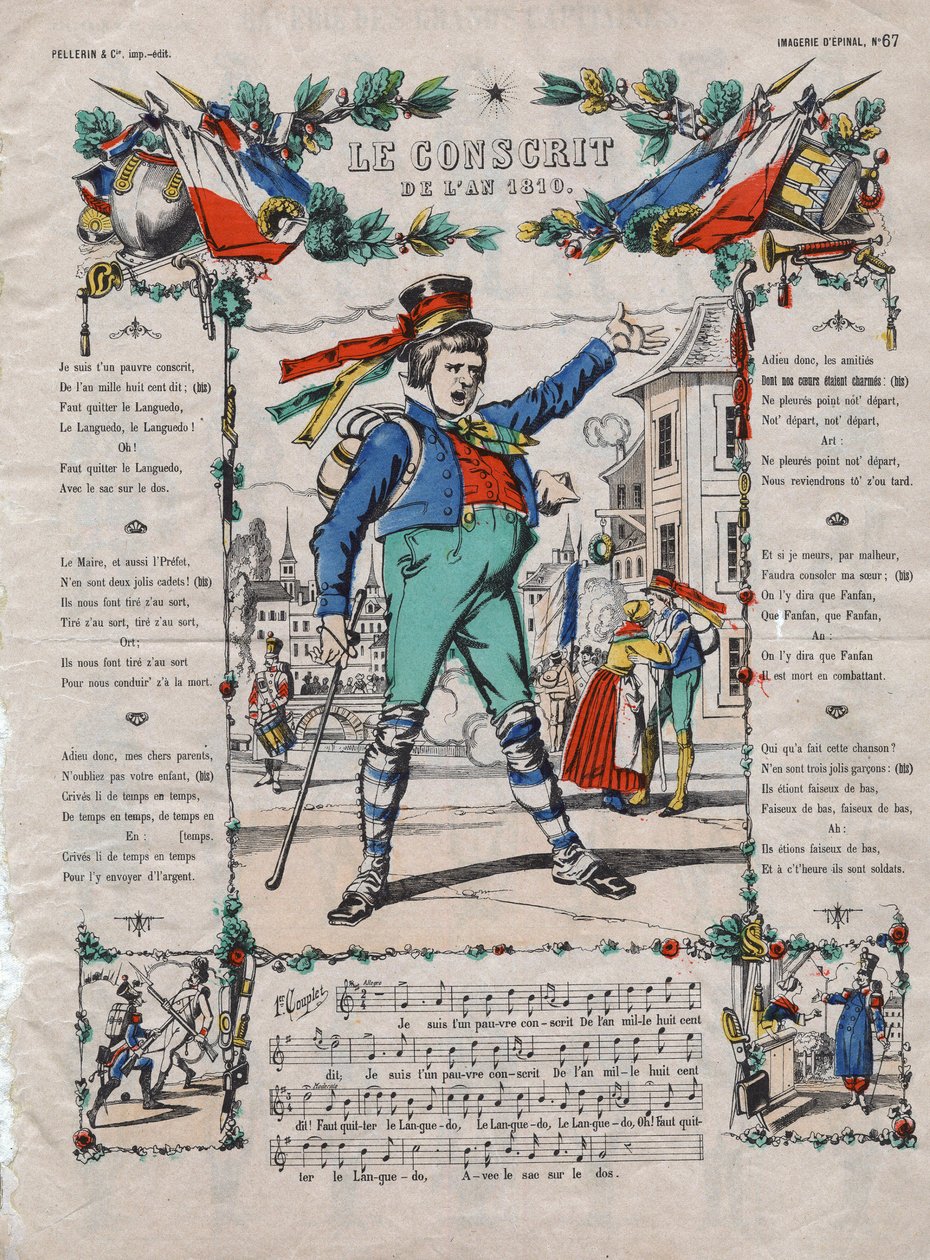 De dienstplichtige van het jaar 1810 Franse lied uit de 19e eeuw door French School