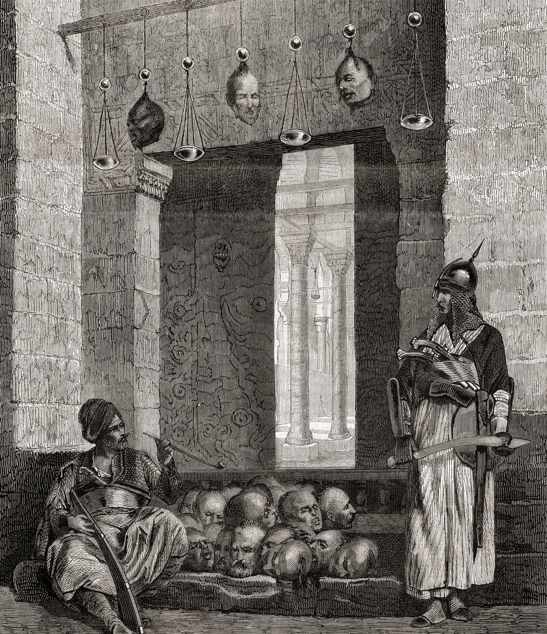 De deur van de Moskee El Assaneyn in Caïro, Egypte, uit "L
