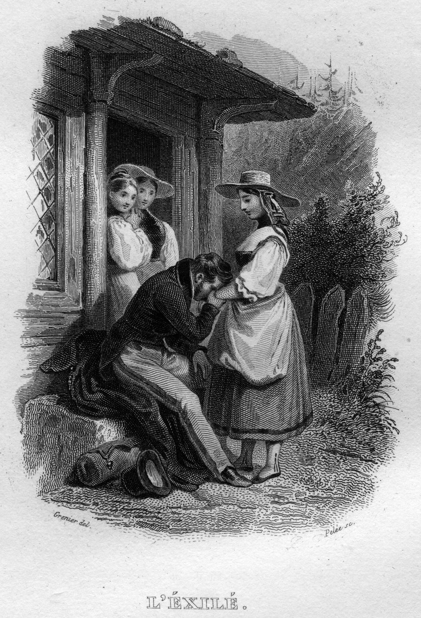De ballingschap Chanson de Beranger in 