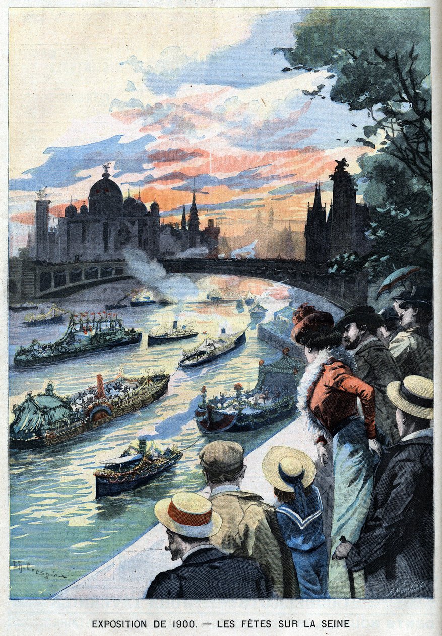 De feesten op de Seine in Parijs tijdens de Wereldtentoonstelling van 1900 - in 