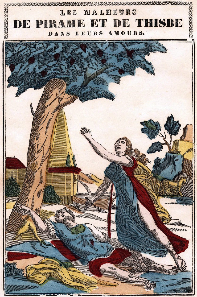De tegenslagen van Pyramus (Pirame) en Thisbe in hun liefde, verteld door Ovidius in 