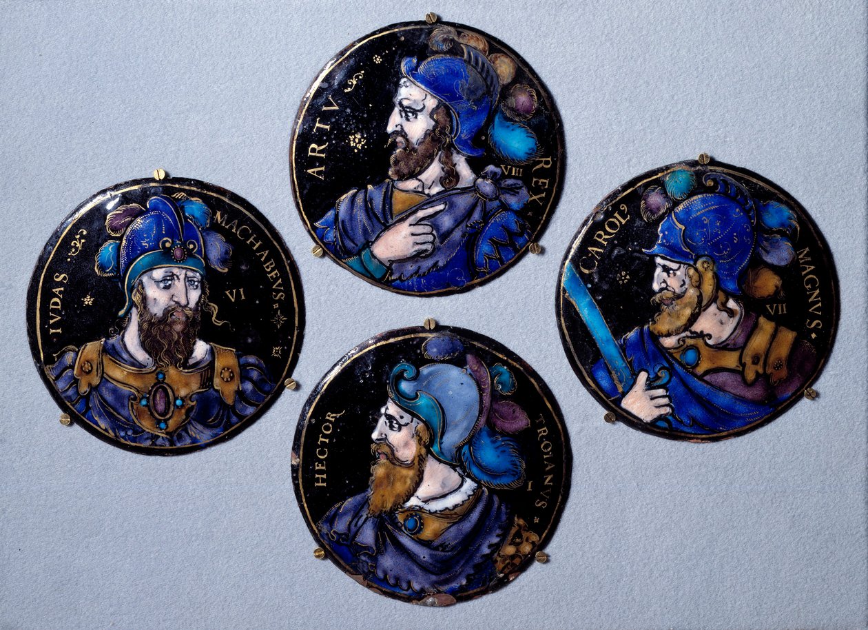 De dappere Hector, Trojaanse held, Judas Makkabeüs, Karel de Grote door French School