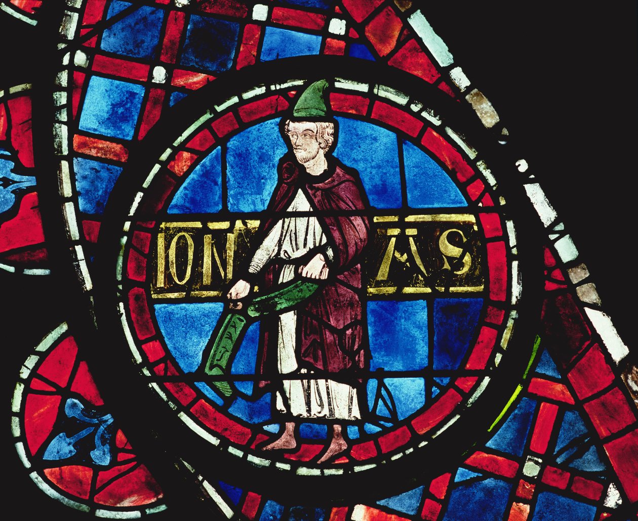 De profeet Jona, detail (beglaasd in 1234) door French School