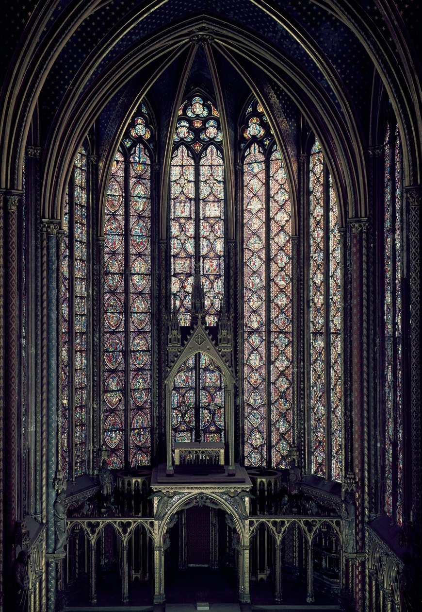 Het glas-in-loodraam in het koor van de Bovenkapel, 1246-48 door French School
