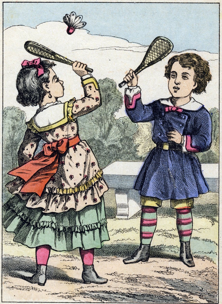 Het stuurwiel. Gravure uit het prentenboek "De spellen van de kindertijd". Beeld van Epinal, eind 19e eeuw door French School
