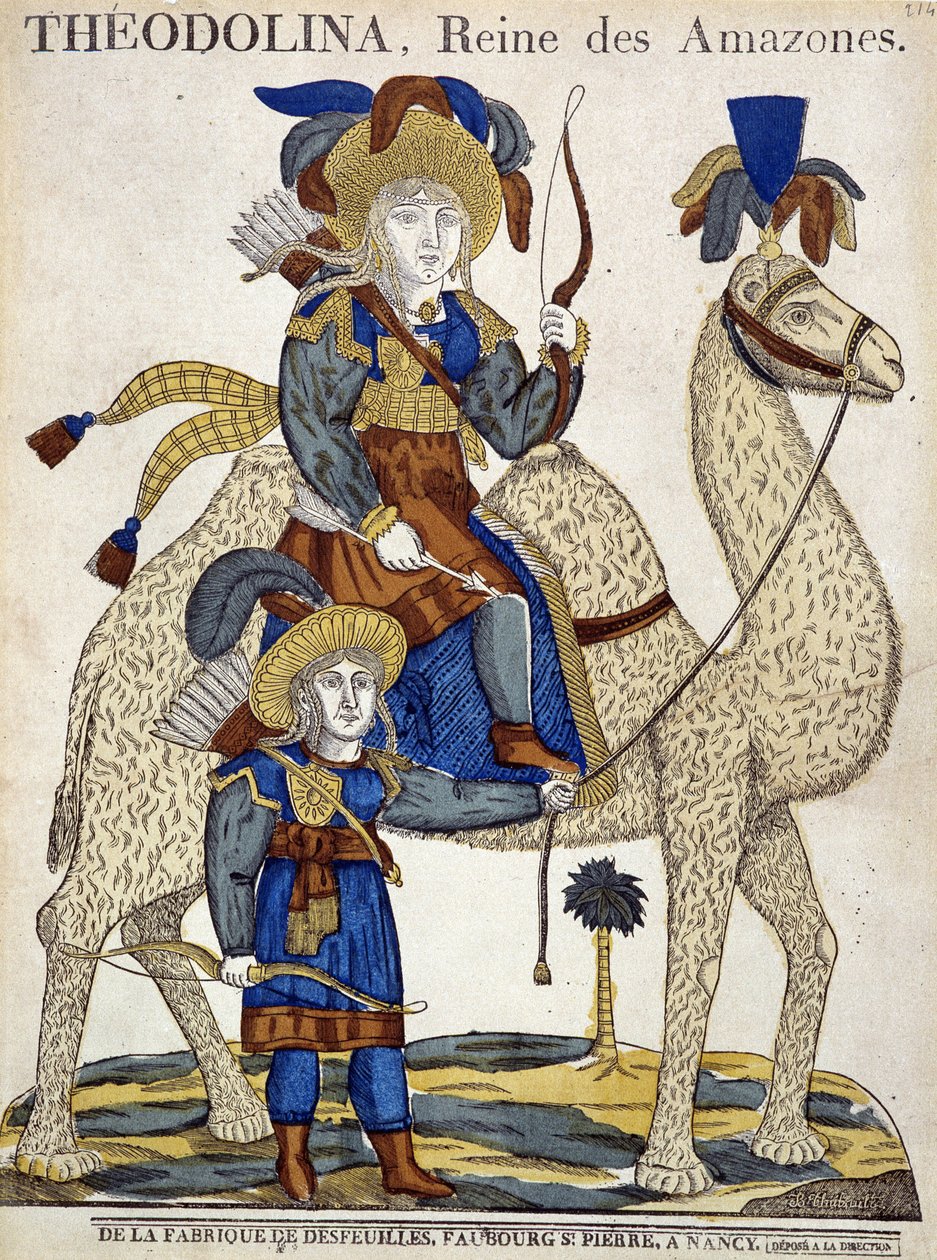 Theodolina, Koningin van de Amazones. Beeld van Epinal door French School