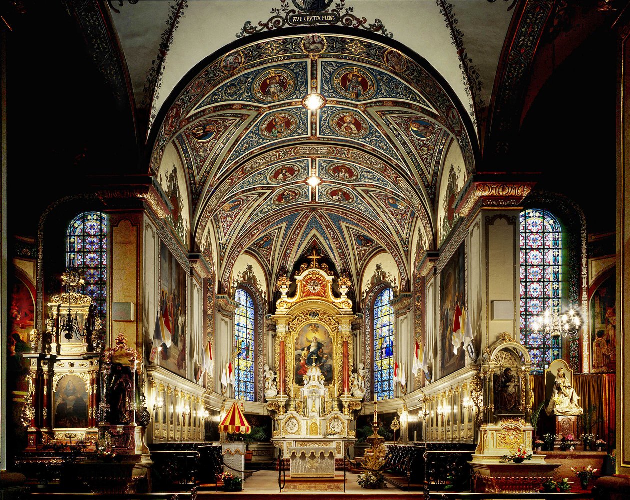 Thierenbach (68) - interieur van de Kathedraal Notre-Dame de Alsace - Het Schip door French School