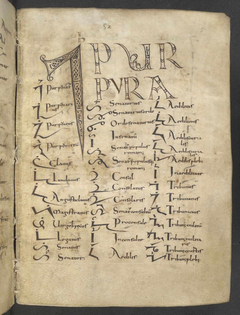 Tironisch handschrift, MS 37518 f.27r, Parijs, Saint-Germain-des-Prés door French School