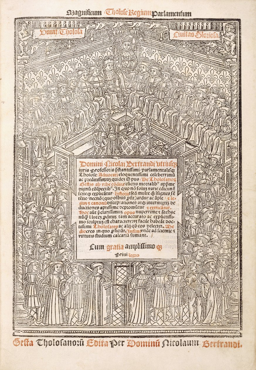Titelpagina met het Parlement van Toulouse, 1515 door French School