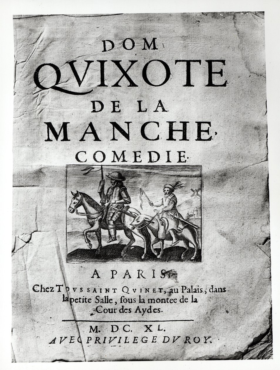 Titelpagina van Dom Quixote de La Manche Comedie door Guerin de Bouscal, 1640 door French School