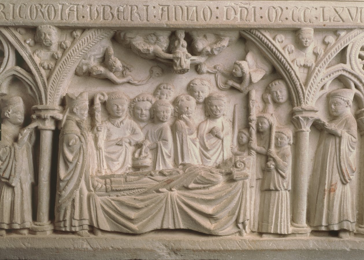 Graf van bisschop Radulphe (gest. 1266), (detail) door French School