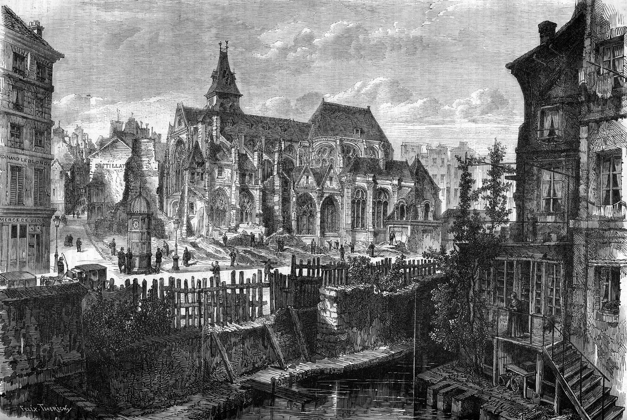 Transformaties van Parijs onder het Tweede Keizerrijk, Parijs haussmannien: vrijmaking van de kerk Saint Medard in de wijk Mouffetard door French School