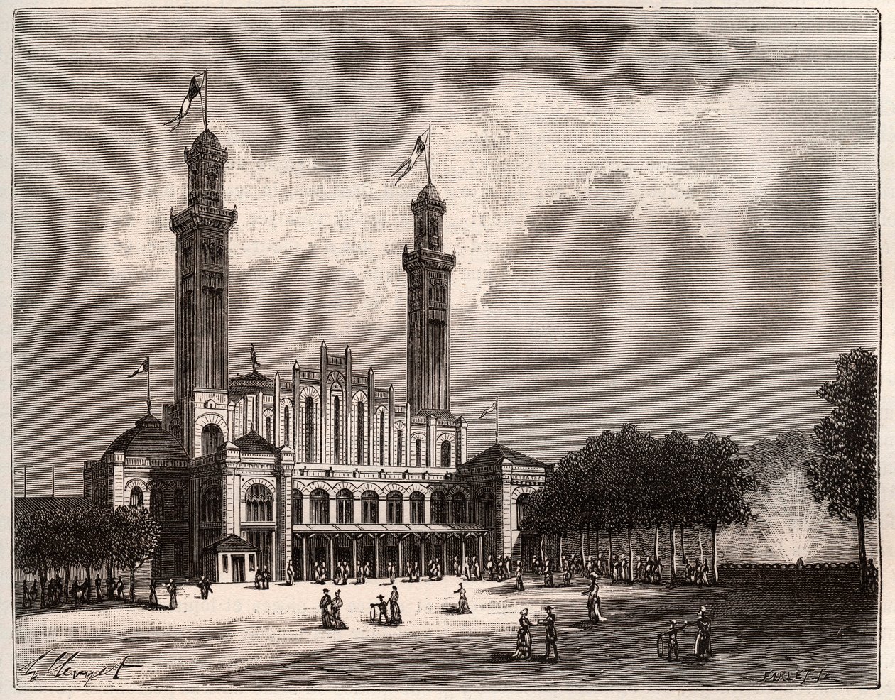 Trocadero in Parijs - gravure in 