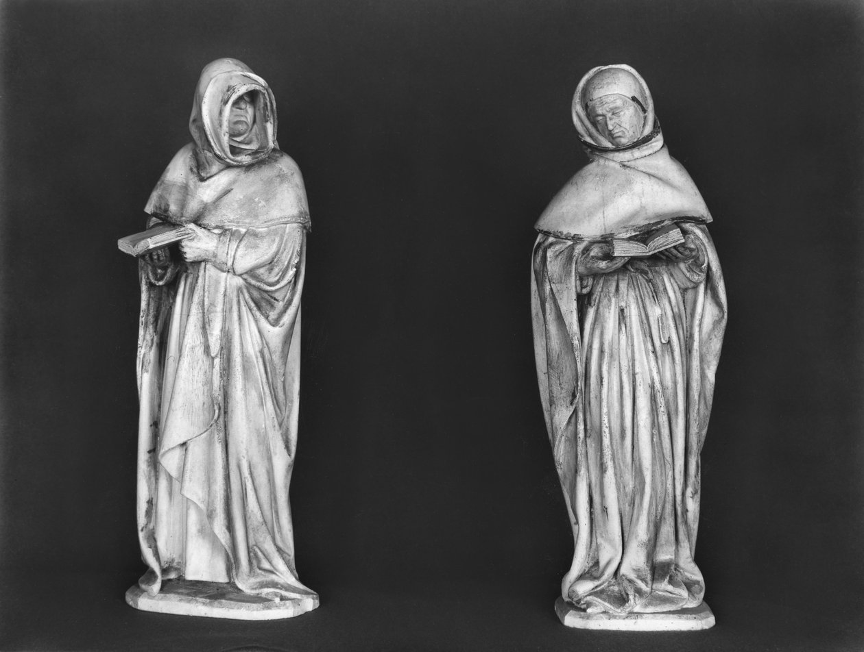 Twee rouwenden, van het graf van Hertog Jean de Berry (1340-1416) c.1450-53 (albast) door French School