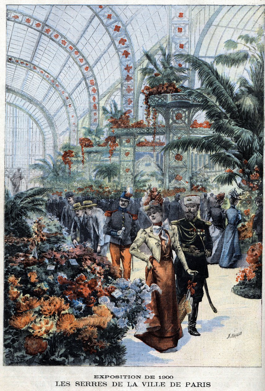 Universele tentoonstelling van Parijs in 1900: de kassen bij het Palais de l