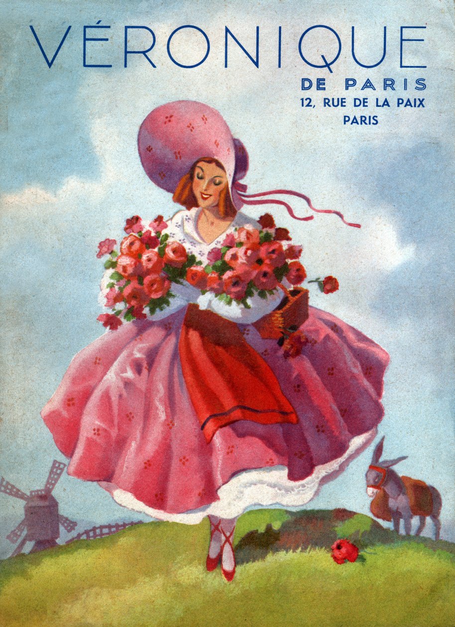 Veronique kleedt zich aan. (Illustratie, circa 1920) door French School