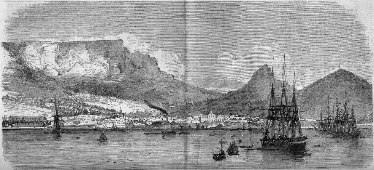 Zicht op Kaapstad, Zuid-Afrika door French School