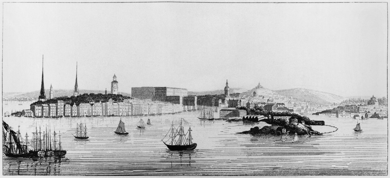 Uitzicht op Stockholm, 1841 door French School