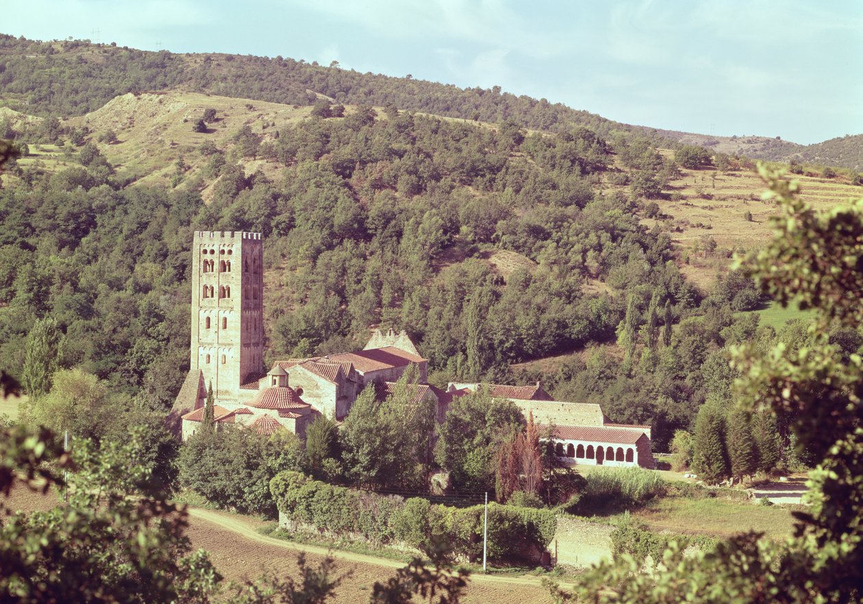 Uitzicht op de Abdij en de kerktoren door French School