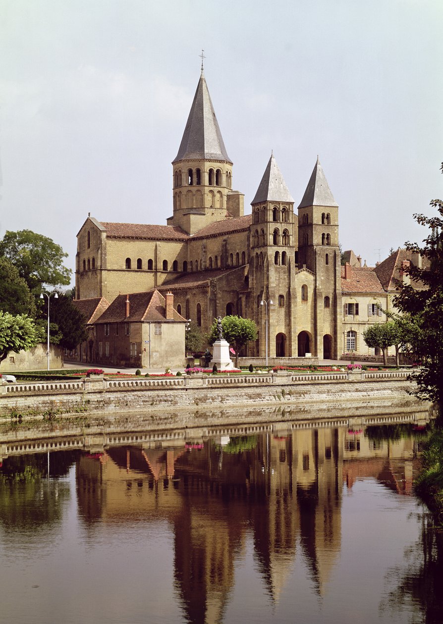 Uitzicht op de kerk van Notre-Dame, 11e-12e eeuw door French School