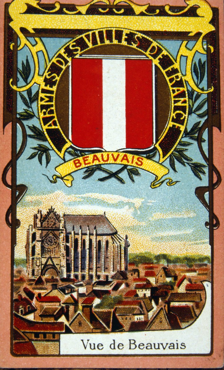 Uitzicht op de Franse stad Beauvais, circa 1900 door French School