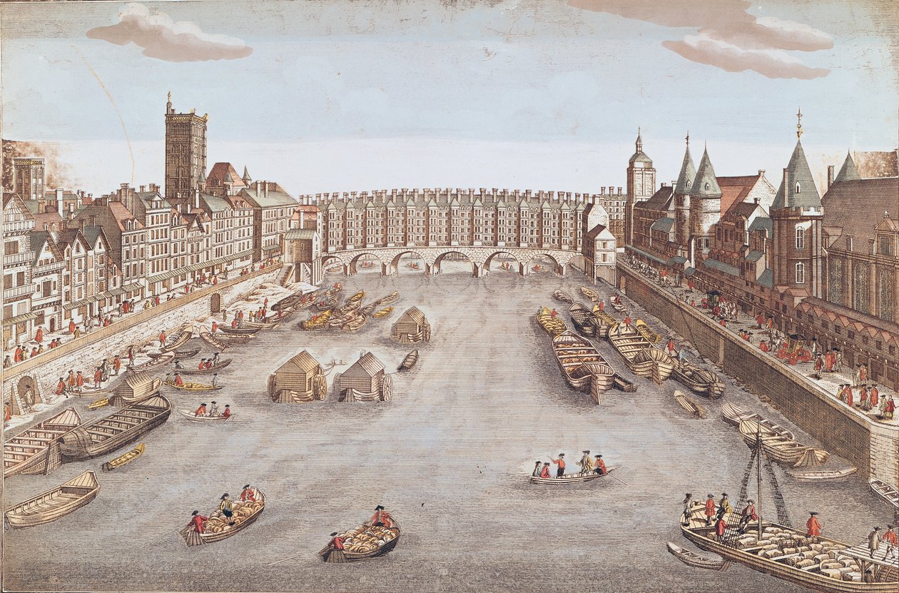 Uitzicht op de Pont au Change stroomafwaarts door French School