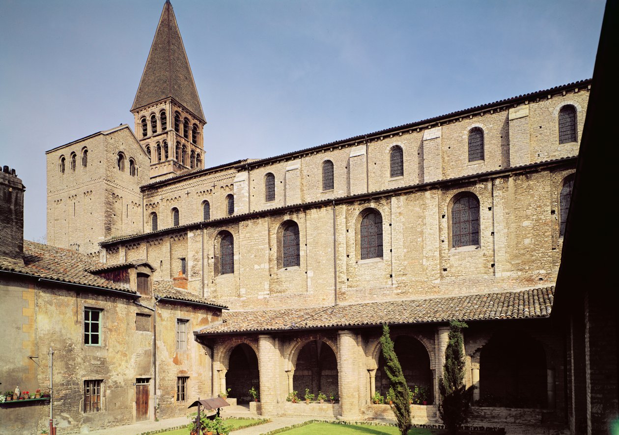 Zicht op het St. Ardain klooster, 10e-11e eeuw door French School