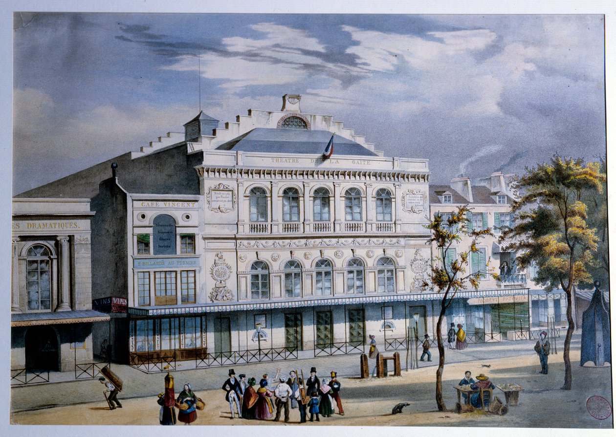 Zicht op het Théâtre de la Gaîté in Parijs door French School