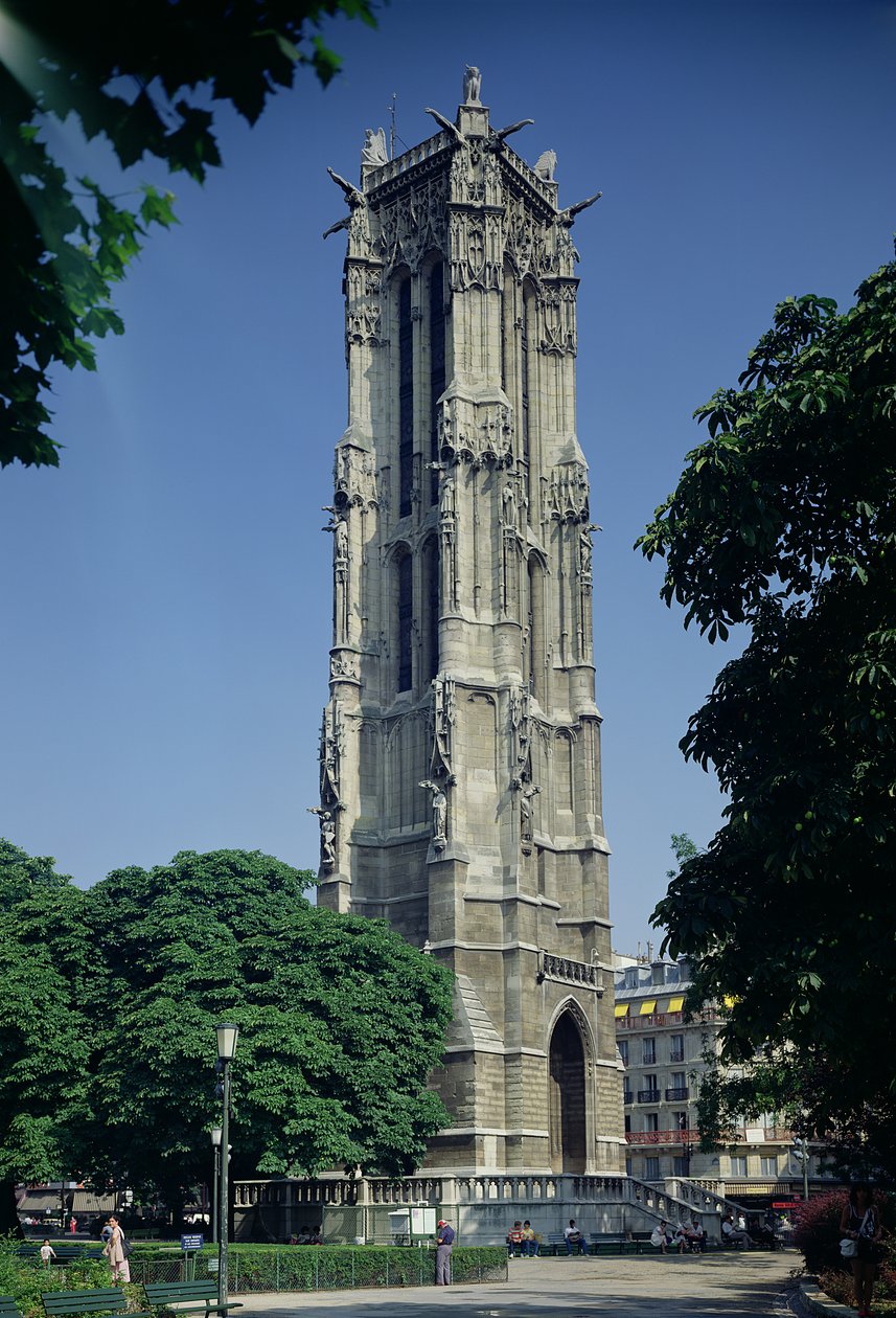 Zicht op de Tour Saint-Jacques, 1508-22 door French School