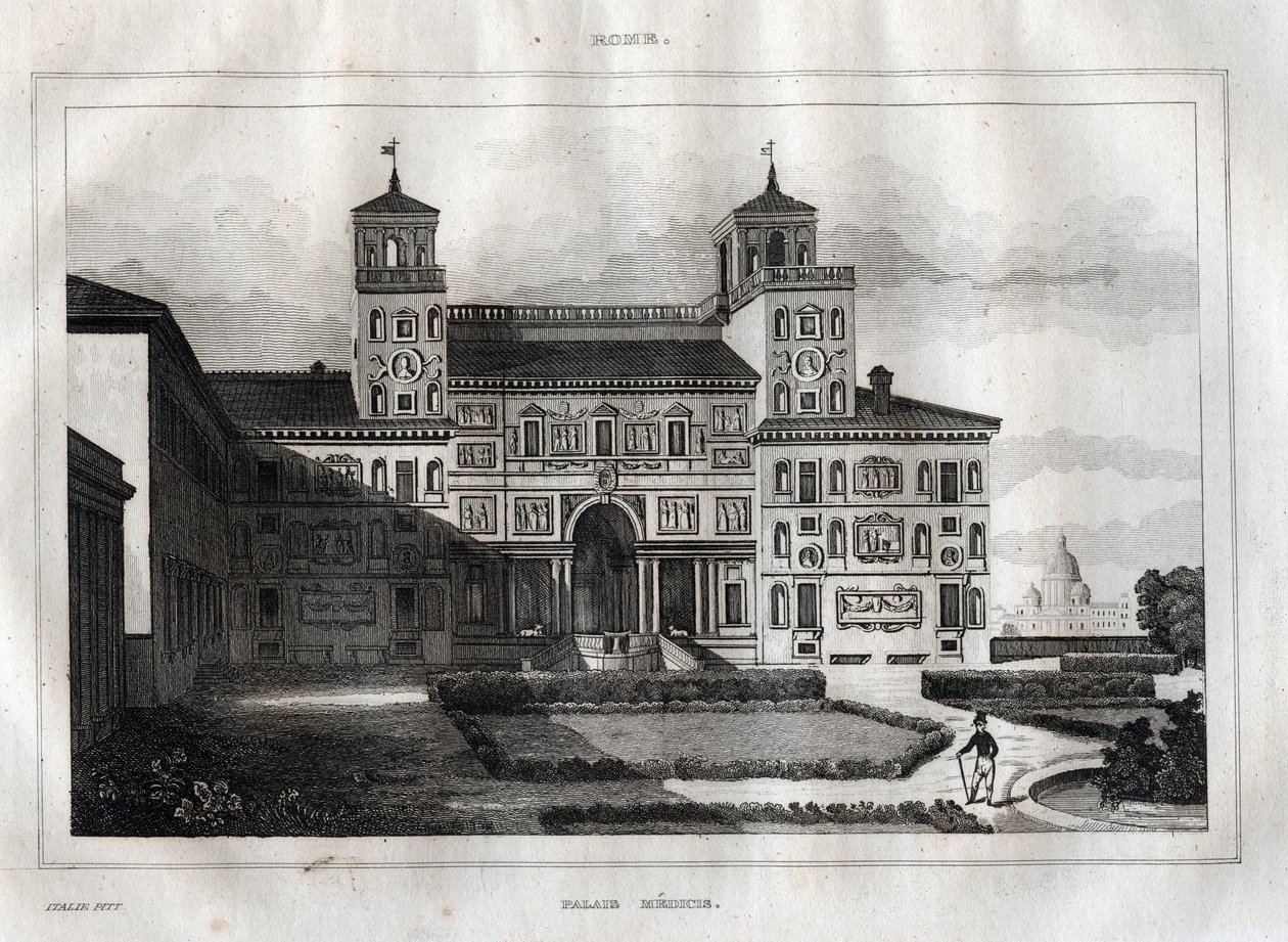 Villa Medici Rome - Villa Medicis - Gravure uit 