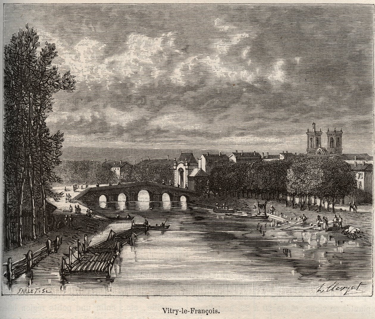 Vitry-le-Francois (Vitry le Francois) departement van de Marne - gravure in 