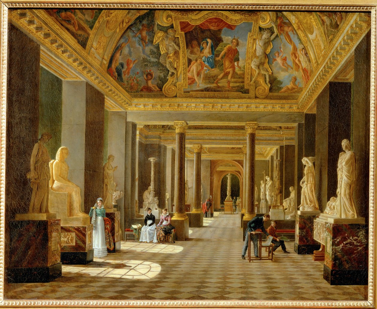Zicht op de Zaal der Seizoenen in het Louvre ... door French School