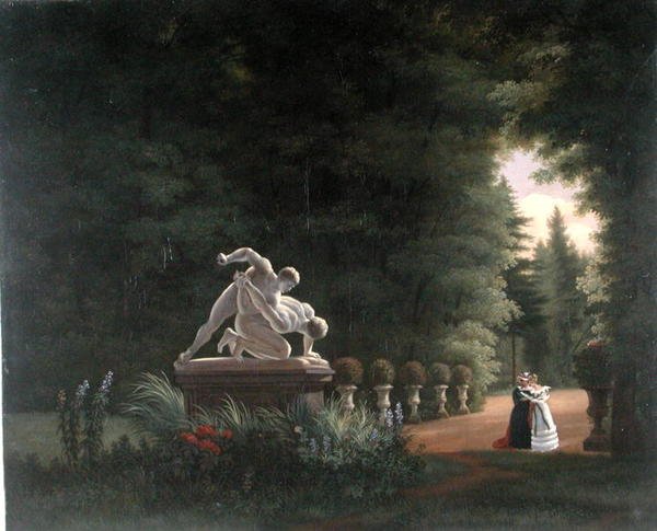 Wandelen in de Folie-Beaujon in Parijs (c.1830) door French School