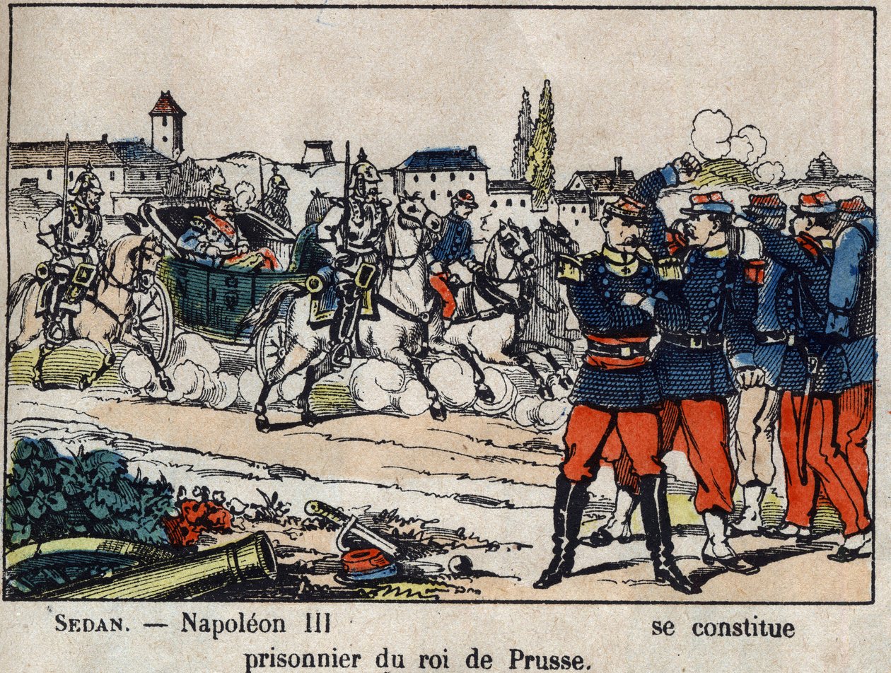 Oorlog van 1870 tussen Frankrijk en Pruisen: de Slag bij Sedan, keizer Napoleon III (Louis Napoleon Bonaparte) door French School