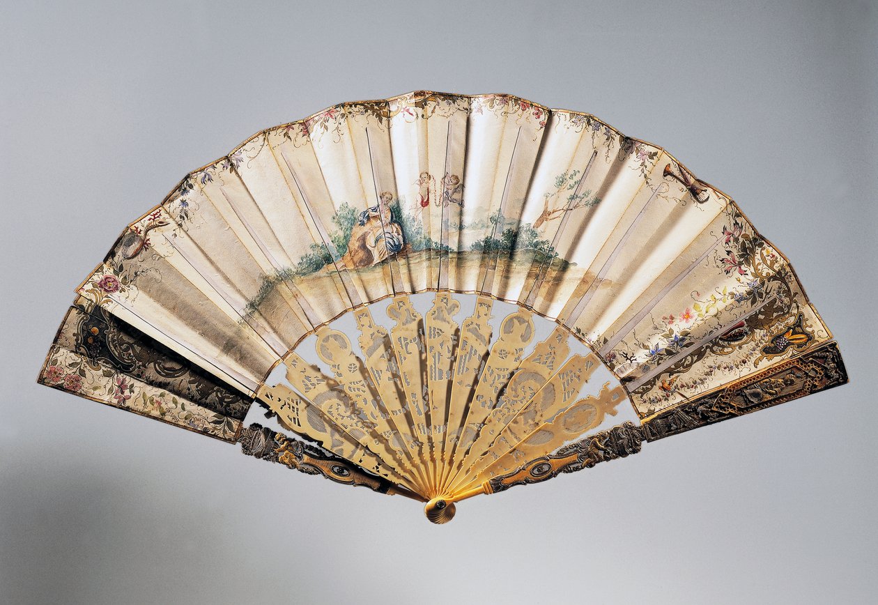 Bruidswaaier met cherubs en Bathseba, Louis XVI stijl ribben door French School