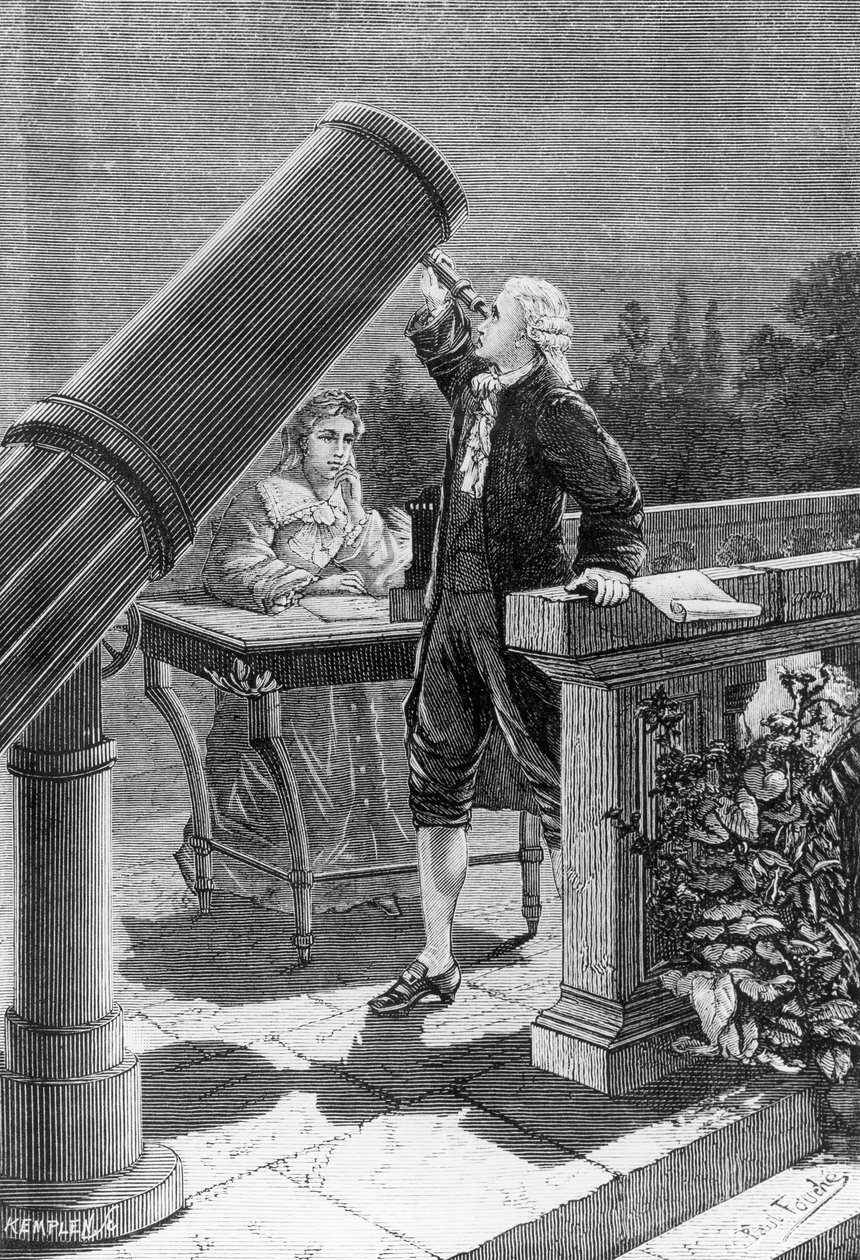 William Herschel (1738-1822) ontdekt de planeet Uranus door French School
